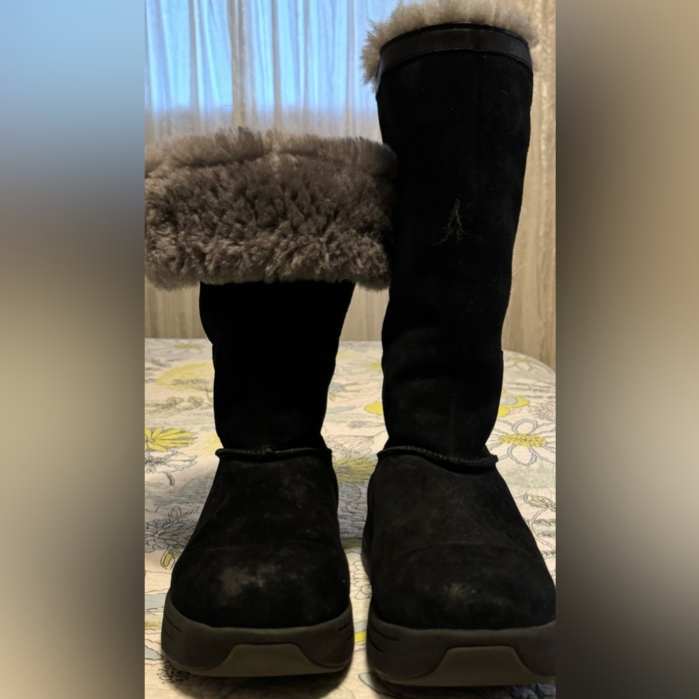 UGG knee high suede fur lined boots
